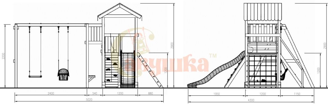 Детская площадка Савушка Мастер 2 с качелями Гнездо
